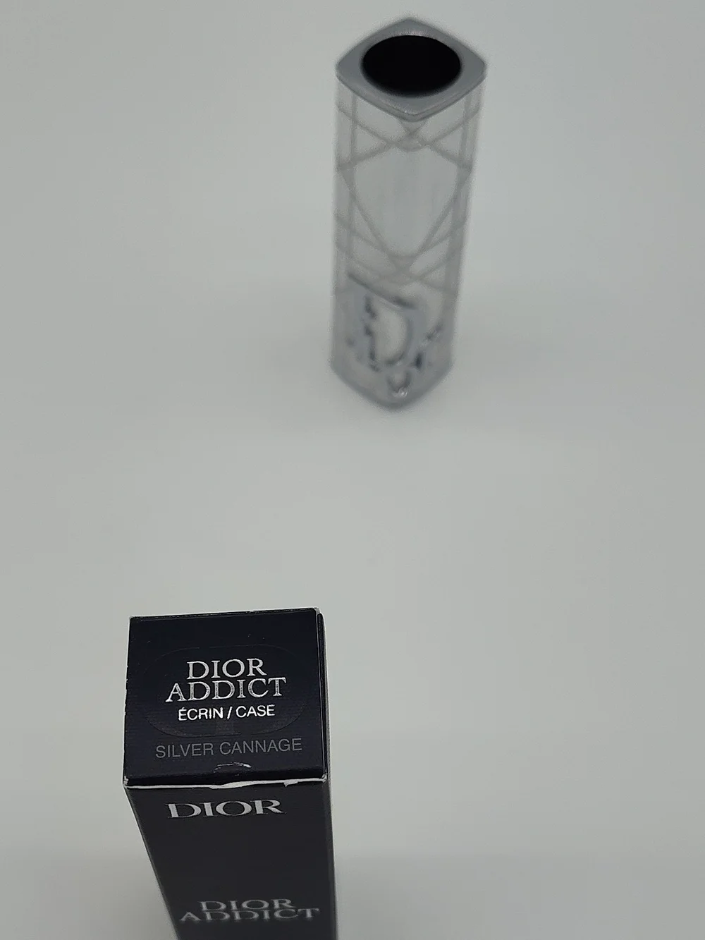 DIOR Addict Silver Cannage Lipstick Case CD Logo Japan Rare Beauty Luxe NIB